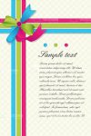 Multicolor Ribbon and Bow Card Design with Sample Text